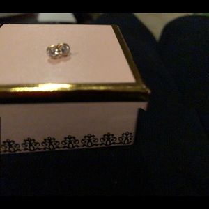 1/4 CZ real gold stud earrings